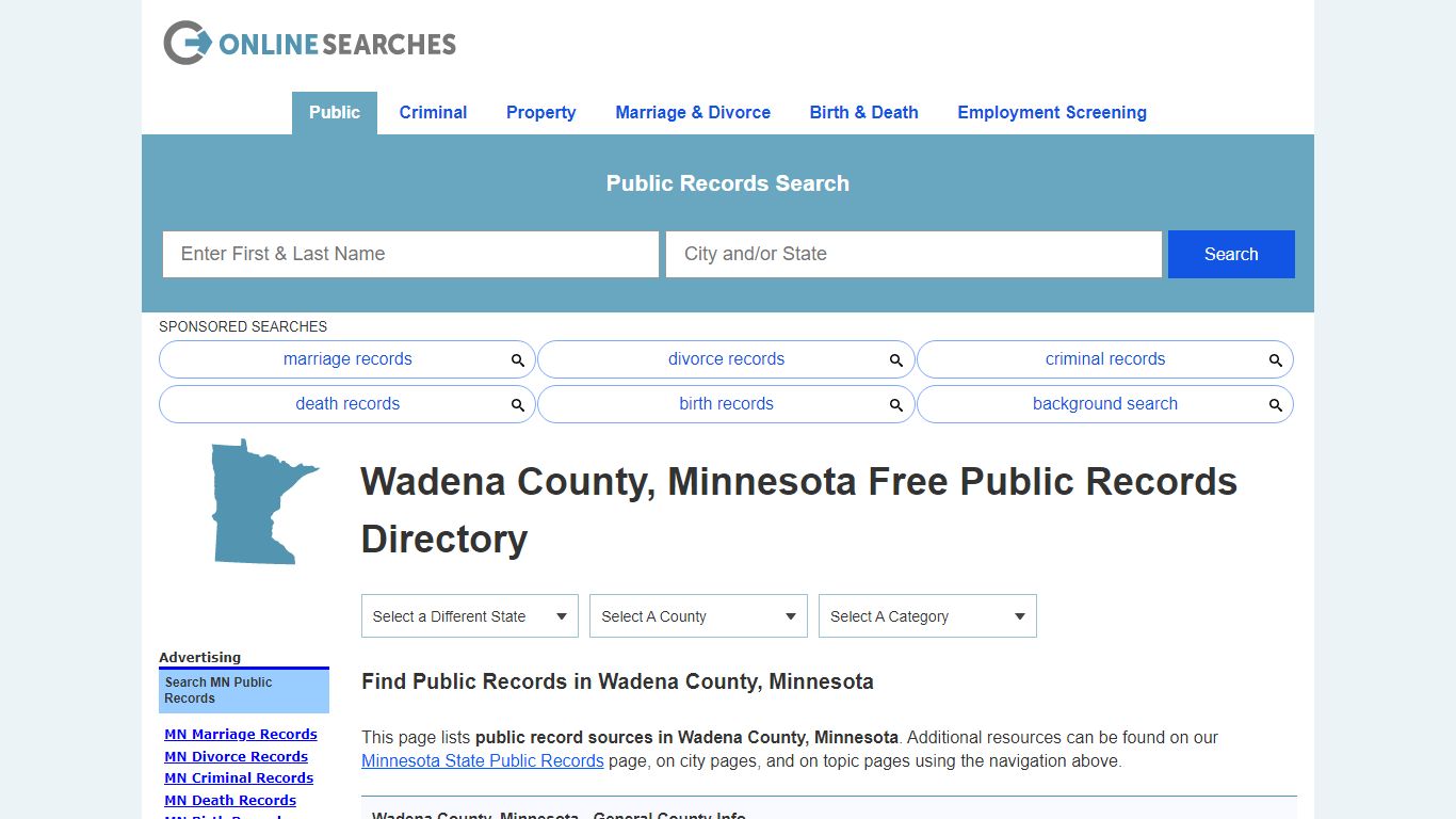 Wadena County, Minnesota Public Records Directory