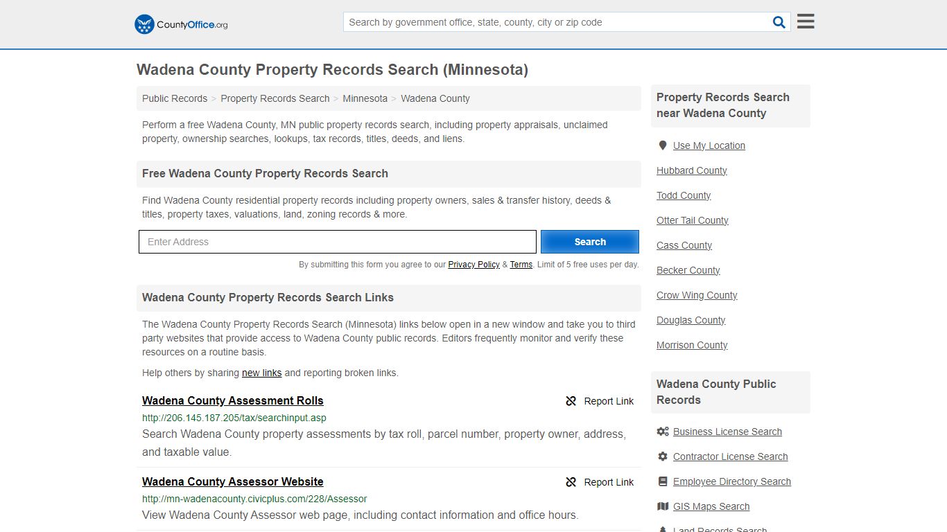 Wadena County Property Records Search (Minnesota) - County Office